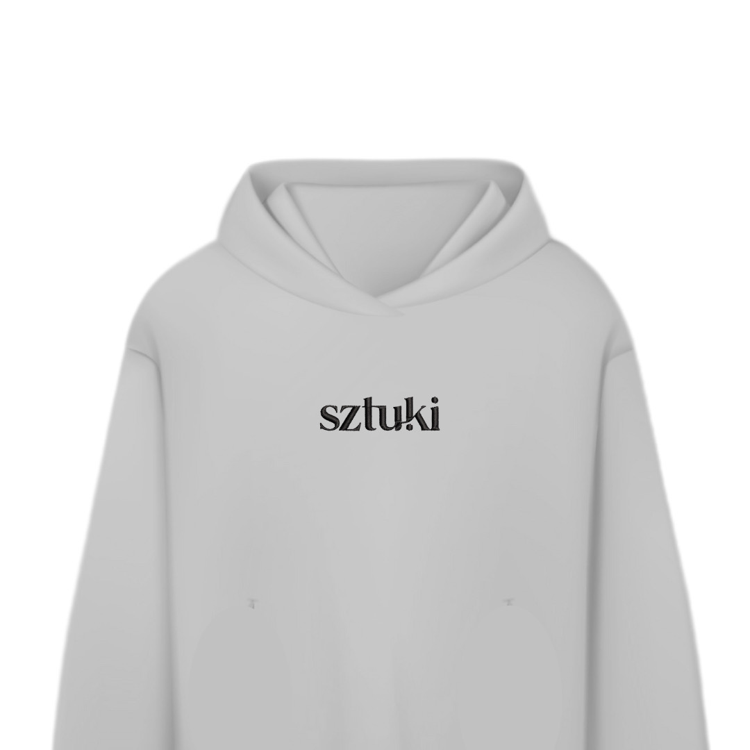 bluza szara z czarnym haftem sztuki